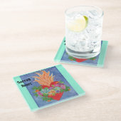 聖ハートガラスコアスターカラフルオリジナルアート ガラスコースター (アングル)