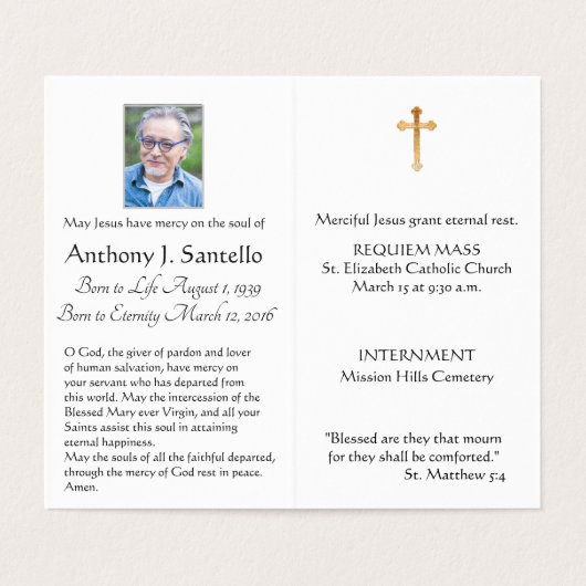 聖ハート宗教葬儀の聖札 名刺 (内部フラット)