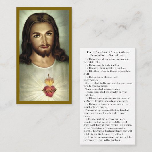 聖ハート献身祈りの言葉カード コーリングカード (正面/裏面)