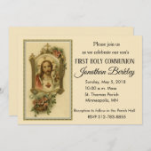 聖ハート第一聖餐式招待状 招待状 (正面/裏面)