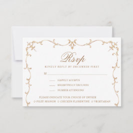 聖ハート紋 |モノグラムRSVP |食事のオプション 出欠カード