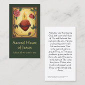 聖ハート絵を描祈りの言葉カード コーリングカード (正面/裏面)