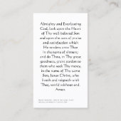 聖ハート絵を描祈りの言葉カード コーリングカード (裏面)