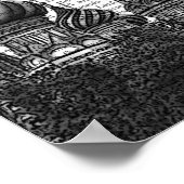 聖バジル大聖堂と赤い熱気球 ポスター (角)