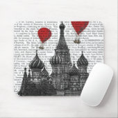 聖バジル大聖堂と赤い熱気球 マウスパッド (マウス)