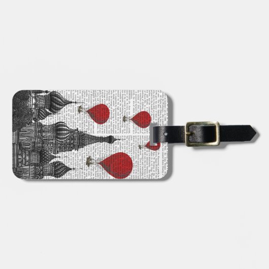 聖バジル大聖堂と赤い熱気球 ラゲッジタグ (正面横)