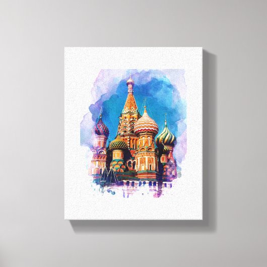 聖バジル大聖堂モスクワ・ロシア建築 キャンバスプリント (正面)
