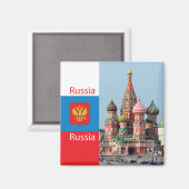 聖バジル大聖堂。ロシア マグネット (正面/裏面)