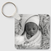 聖バプテスマエレガントシッモダンクハートベビー写真 キーホルダー (正面)