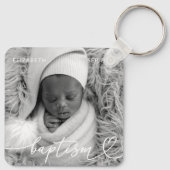 聖バプテスマエレガントシッモダンクハートベビー写真 キーホルダー (裏面)