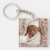 聖バプテスマエレガントシッモダンクハートベビー写真 キーホルダー (正面)