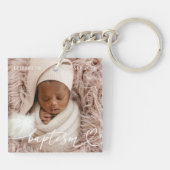 聖バプテスマエレガントシッモダンクハートベビー写真 キーホルダー (裏面)