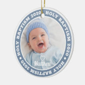 聖バプテスマシンプルスモダンカスタム写真記念 セラミックオーナメント (左)