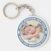 聖バプテスマモダンホワイトクロスカスタム写真 キーホルダー (正面)