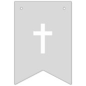 聖バプテスムピンクとグレーベビーガールお祝い バンティングフラッグ (第2の旗)