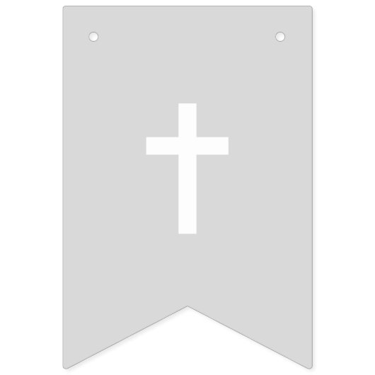 聖バプテスムピンクとグレーベビーガールお祝い バンティングフラッグ (第2の旗)