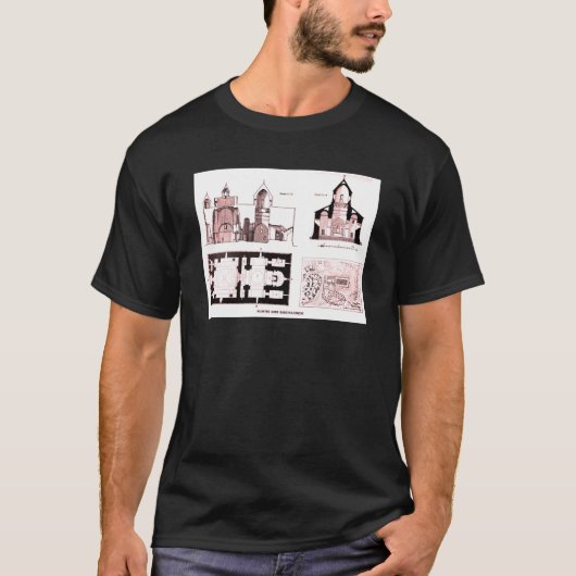 聖バルテルミー修道院の床と十字架の平面図 Tシャツ (正面)