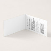 聖バレンタインのステンドグラス祈りの言葉 名刺 (内部)