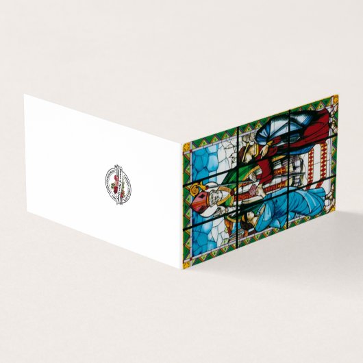 聖バレンタインのステンドグラス祈りの言葉 名刺 (外部)