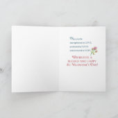 聖バレンタインの娘のバラ宗教的な饗宴のために カード (内部)