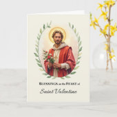 聖バレンタインの祭日の祝福 水彩画 カード (黄色い花)