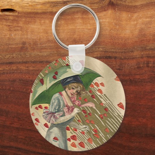 聖バレンタインへの祈り、ヴィンテージのビクトリア朝の女性 キーホルダー (裏面)