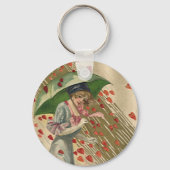 聖バレンタインへの祈り、ヴィンテージのビクトリア朝の女性 キーホルダー (裏面)