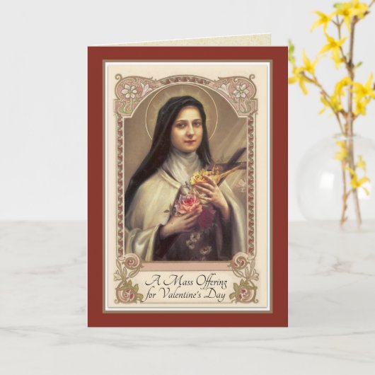 聖バレンタインデーを行うセントテレゼマス カード (黄色い花)