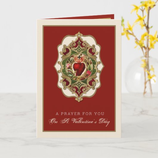 聖バレンタインデー宗教イエス祈りの言葉 カード (黄色い花)