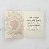 聖バレンタインデー宗教的イエスハート祈りの言葉 シーズンカード (内部)