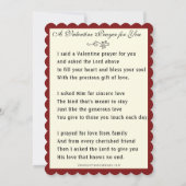 聖バレンタインデー宗教詩祈りの言葉  カード (裏面)