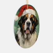 聖バーナード絵画クリスマスブラシのアートワーク セラミックオーナメント (右)