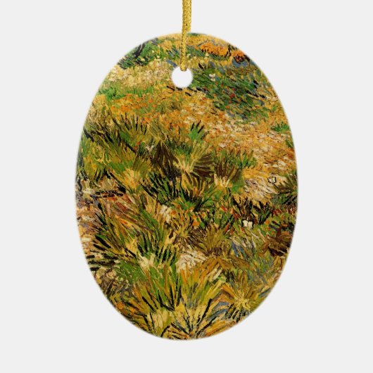 聖パウル病院の庭の草原(サン・レミの草原) by ヴィンセント・ヴァン・ゴッホ セラミックオーナメント (正面)