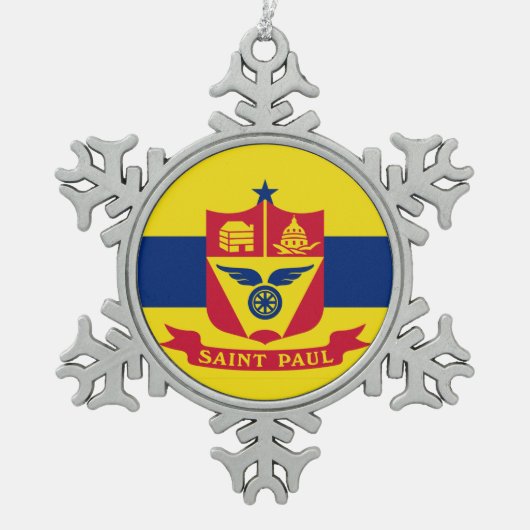 聖パウロ国旗、ミネソタ・スノーフレーク・プーターキリスト スノーフレークピューターオーナメント (正面)
