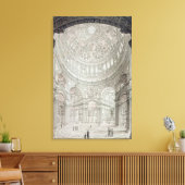 聖パウロ大聖堂のインテリア, 1817 キャンバスプリント (インサイチュ (リビング))