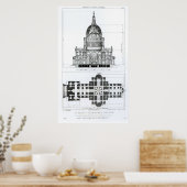 聖パウロ大聖堂の断面 ポスター (キッチン)