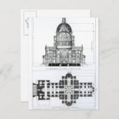 聖パウロ大聖堂の断面 ポストカード (正面/裏面)