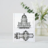 聖パウロ大聖堂の断面 ポストカード (スタンド正面)