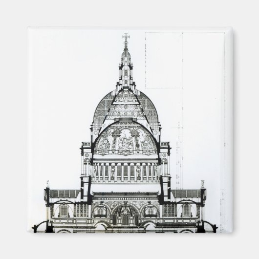 聖パウロ大聖堂の断面 マグネット (正面)