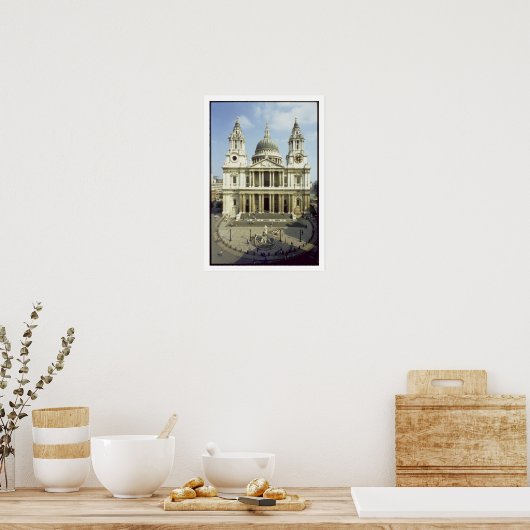 聖パウロ大聖堂の西側の正面、Siによって設計された ポスター (キッチン)