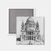 聖パウロ大聖堂の西側見通し マグネット (正面/裏面)