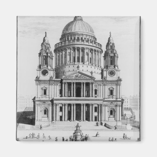 聖パウロ大聖堂の西側見通し マグネット (正面)