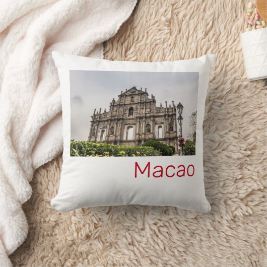 聖パウロ教会のマカオ廃墟中国土産 クッション (ブランケット)