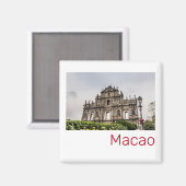 聖パウロ教会のマカオ廃墟中国土産 マグネット (正面/裏面)