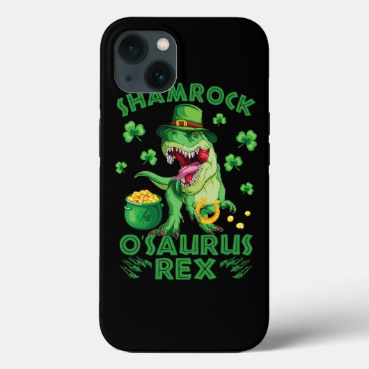 聖パッツクスの日の恐竜シャムロックコインと運 Case-Mate iPhoneケース (裏面)