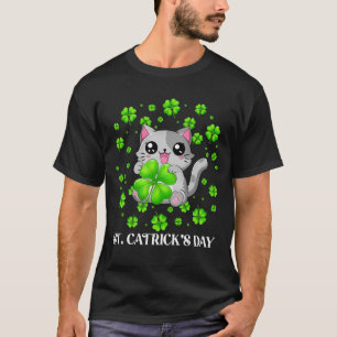 聖パトリックおもしろいの日ハッピーセントキャットトリックの日 Tシャツ