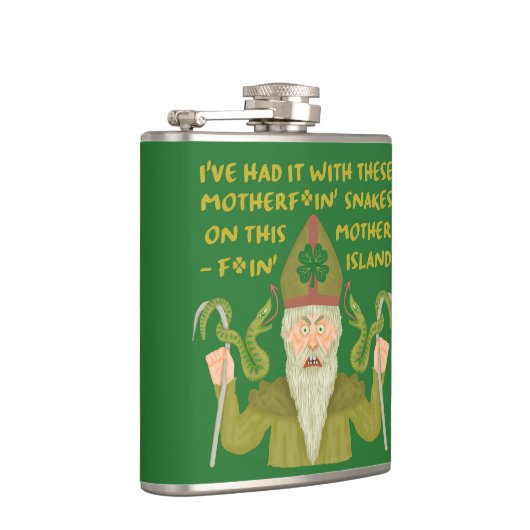 聖パトリックおもしろいの日蛇のジョーク緑のアイルランド フラスク (右)