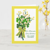 聖パトリックのシャムロックとの隣人の日 カード (黄色い花)