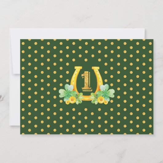 聖パトリックのシャムロックラッキー1歳の誕生日 招待状 (裏面)