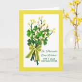 聖パトリックのシャンロックのある祖母の日 カード (黄色い花)